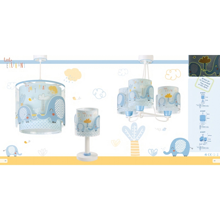 Dalber 61332T - Children's chandelier LITTLE ELEPHANT 1xE27/60W/230V