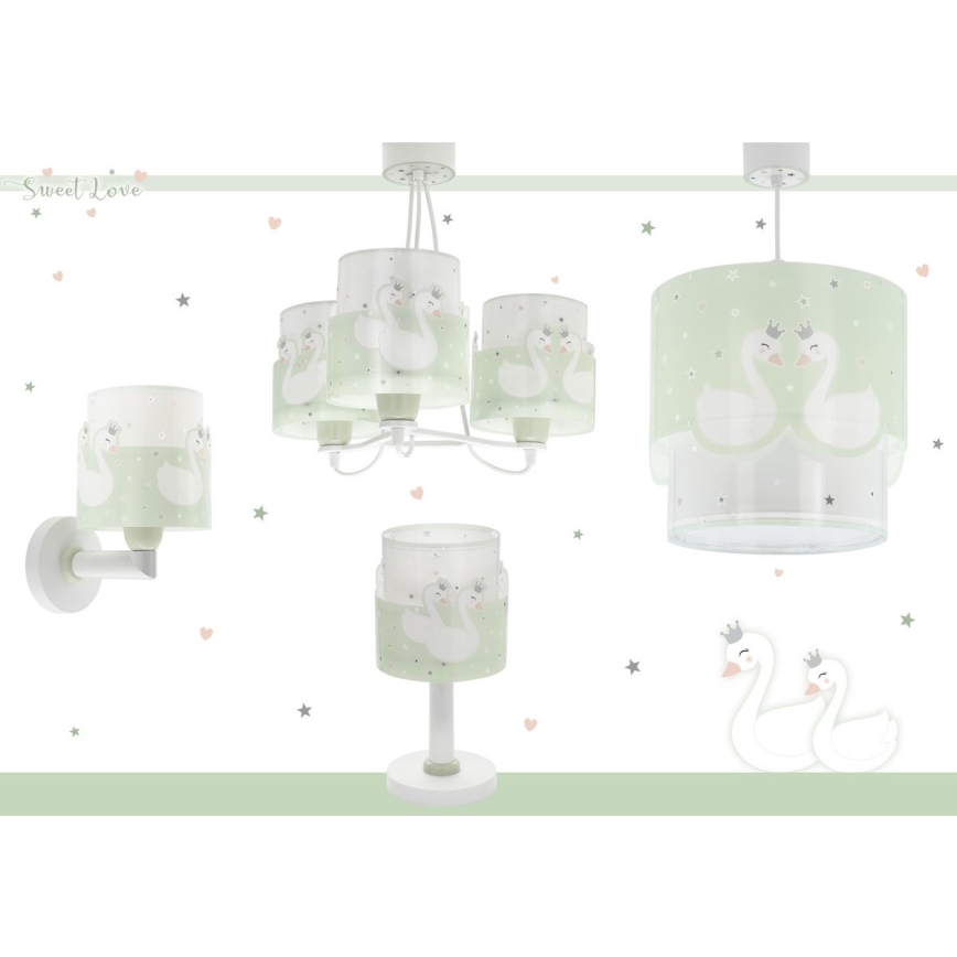 Dalber 61712H - Children's chandelier SWEET LOVE 1xE27/60W/230V green