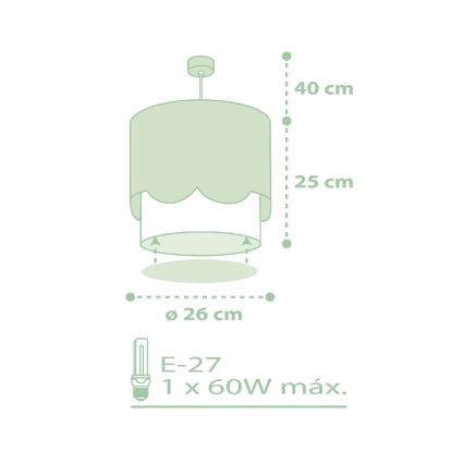 Dalber 61712H - Children's chandelier SWEET LOVE 1xE27/60W/230V green