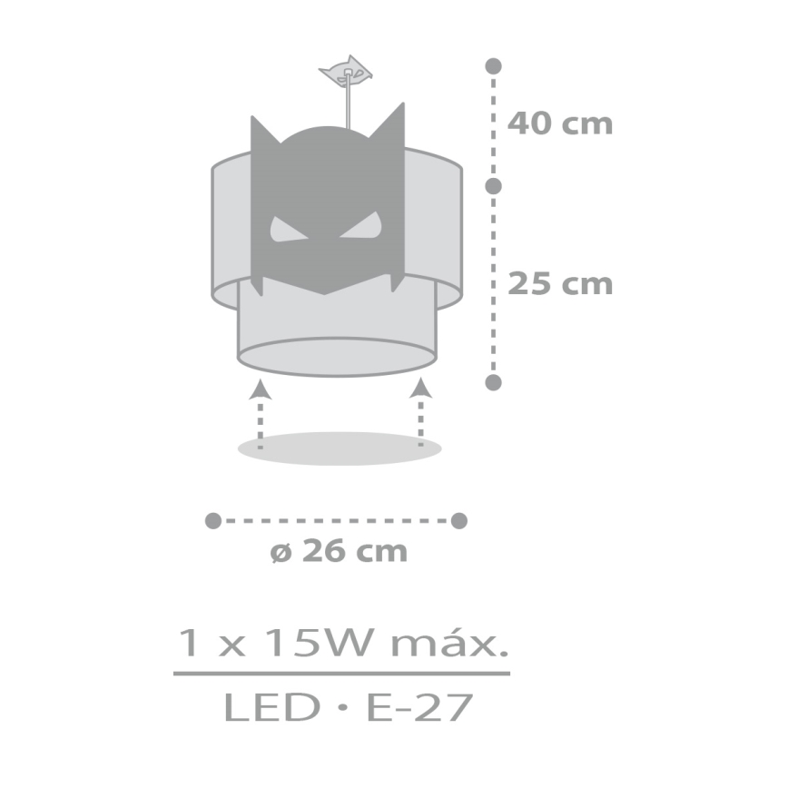 Dalber 61802 - Children's chandelier DARK HERO 1xE27/15W/230V