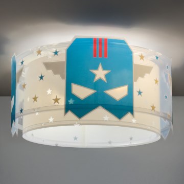 Dalber 61816 - Children's ceiling light BLUE HERO 2xE27/15W/230V