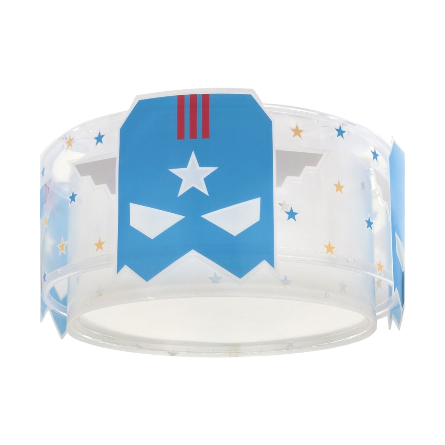 Dalber 61816 - Children's ceiling light BLUE HERO 2xE27/15W/230V