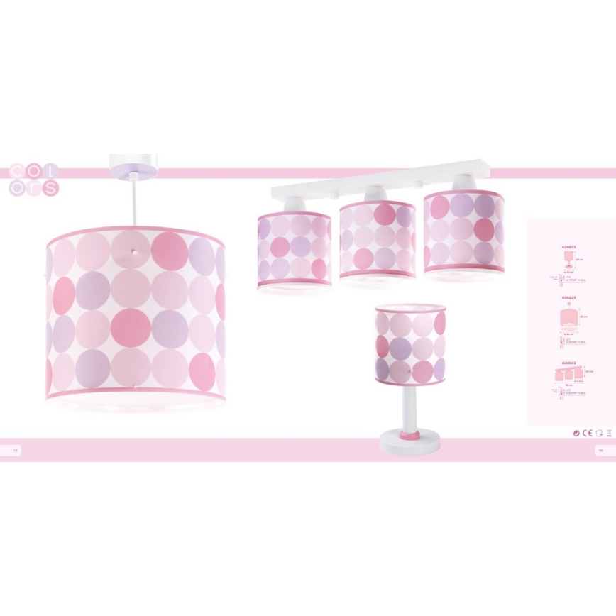 Dalber 62002S - Children's chandelier COLORS 1xE27/60W/230V