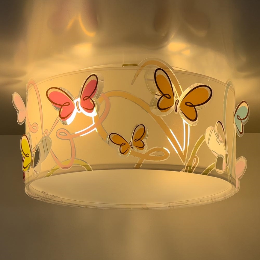 Dalber 62146 - Children's ceiling light BUTTERFLY 2xE27/60W/230V