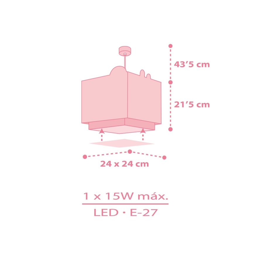 Dalber 63112S - Children's chandelier JUNGLE 1xE27/15W/230V pink