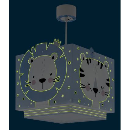 Dalber 63112T - Children's chandelier JUNGLE 1xE27/15W/230V blue