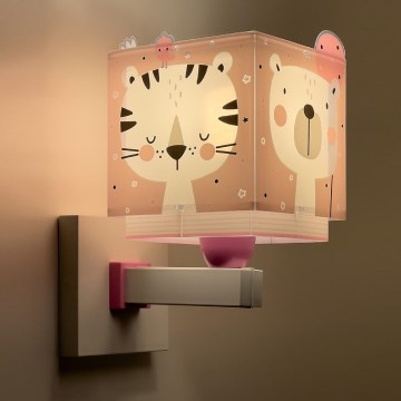 Dalber 63119S - Children's wall light JUNGLE 1xE27/15W/230V pink
