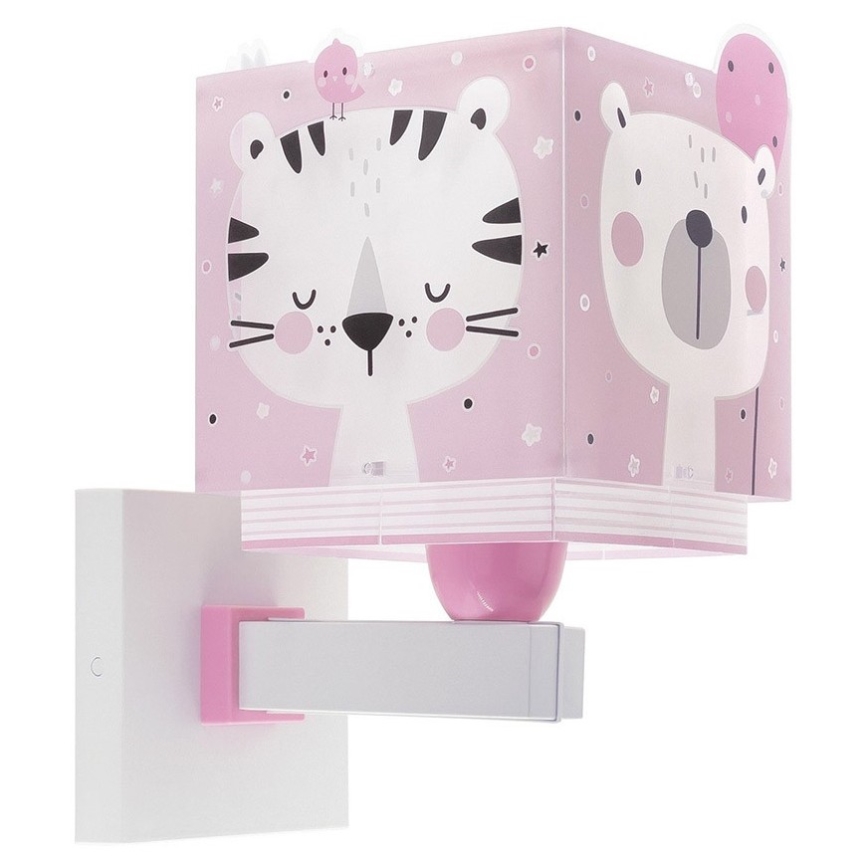 Dalber 63119S - Children's wall light JUNGLE 1xE27/15W/230V pink
