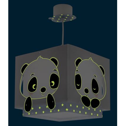 Dalber 63162T - Children's chandelier PANDA 1xE27/60W/230V blue