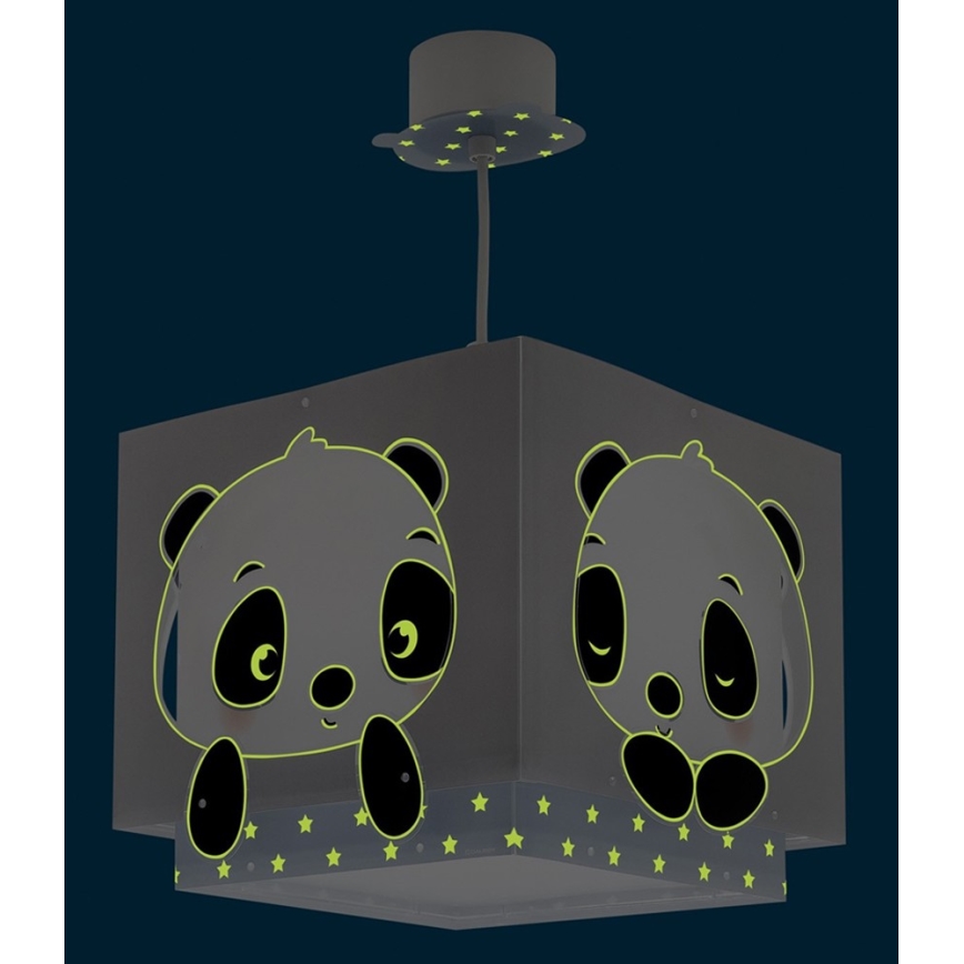 Dalber 63162T - Children's chandelier PANDA 1xE27/60W/230V blue
