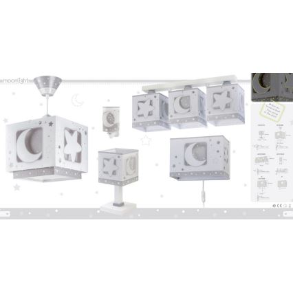 Dalber 63232E - Children's chandelier MOON LIGHT 1xE27/60W/230V