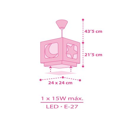 Dalber 63232S - Children chandelier on a string MOON LIGHT 1xE27/60W/230V