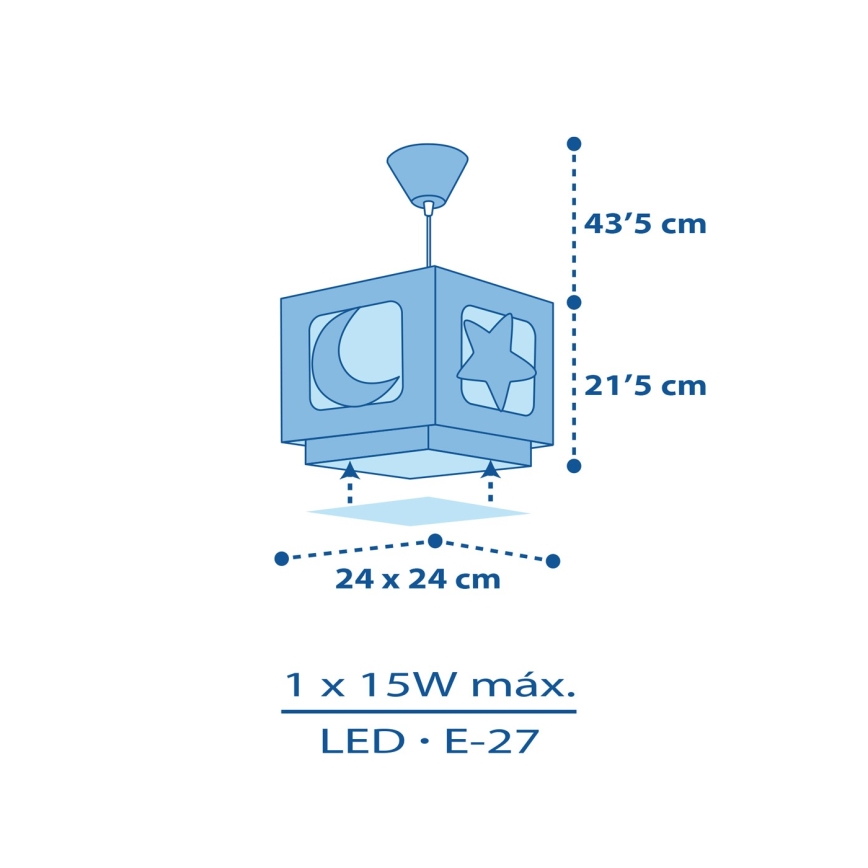 Dalber 63232T - Children's chandelier MOON LIGHT 1xE27/60W/230V