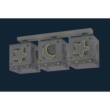Dalber 63233NE - Children ceiling light MOONLIGHT 3xE27/60W/230V