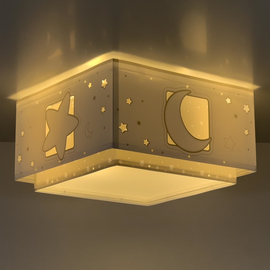 Dalber 63236E - Children's ceiling light MOONLIGHT 2xE27/60W/230V grey