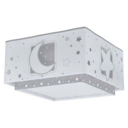 Dalber 63236E - Children's ceiling light MOONLIGHT 2xE27/60W/230V grey