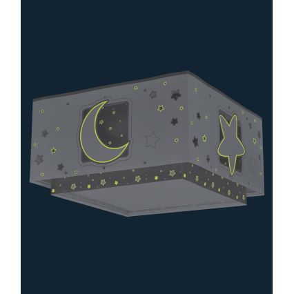 Dalber 63236E - Children's ceiling light MOONLIGHT 2xE27/60W/230V grey