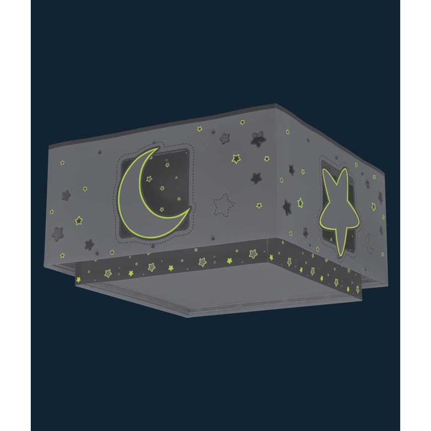 Dalber 63236E - Children's ceiling light MOONLIGHT 2xE27/60W/230V grey
