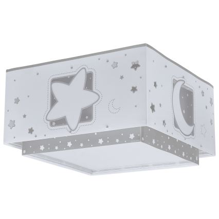 Dalber 63236E - Children's ceiling light MOONLIGHT 2xE27/60W/230V grey