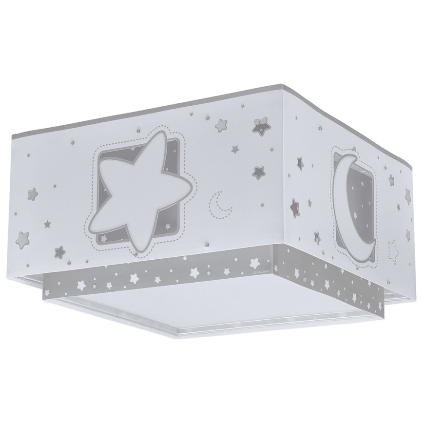 Dalber 63236E - Children's ceiling light MOONLIGHT 2xE27/60W/230V grey