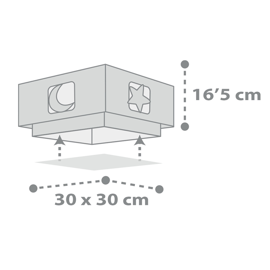 Dalber 63236E - Children's ceiling light MOONLIGHT 2xE27/60W/230V grey