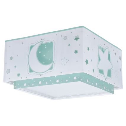 Dalber 63236H - Children's ceiling light MOONLIGHT 2xE27/60W/230V green