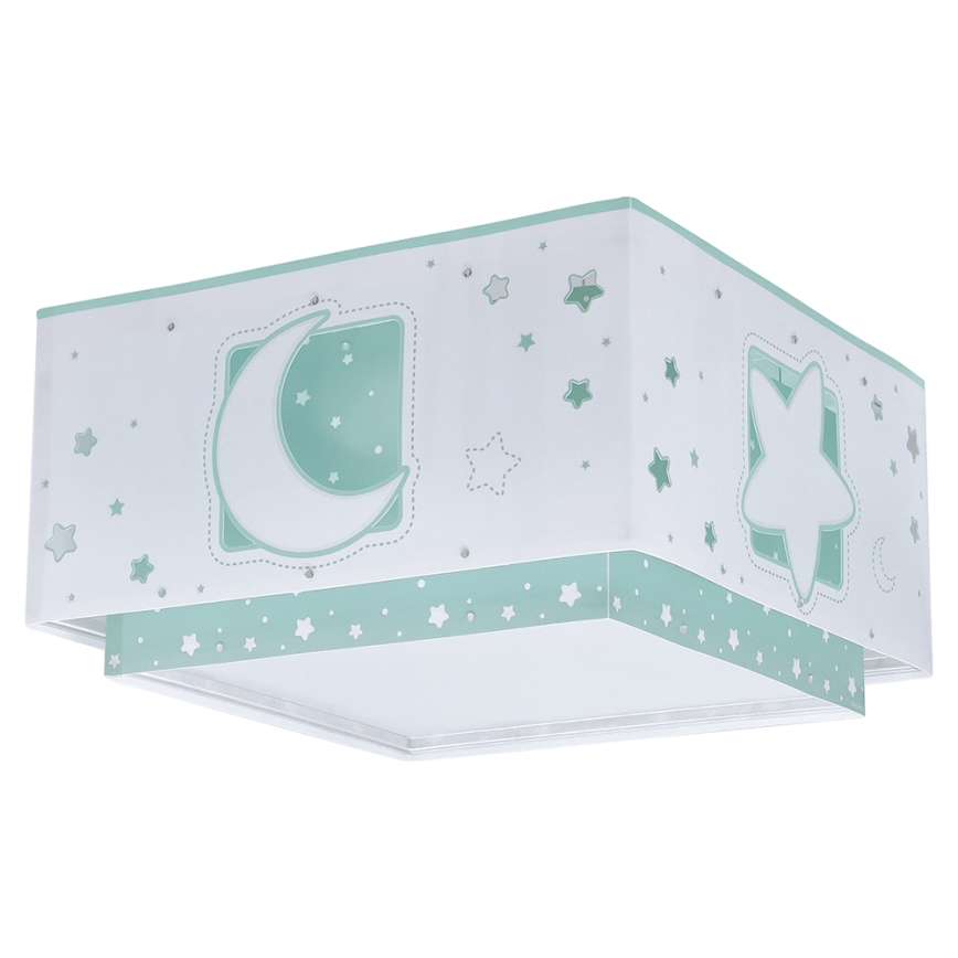 Dalber 63236H - Children's ceiling light MOONLIGHT 2xE27/60W/230V green