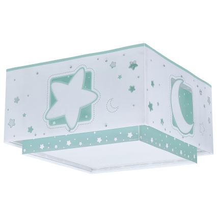 Dalber 63236H - Children's ceiling light MOONLIGHT 2xE27/60W/230V green