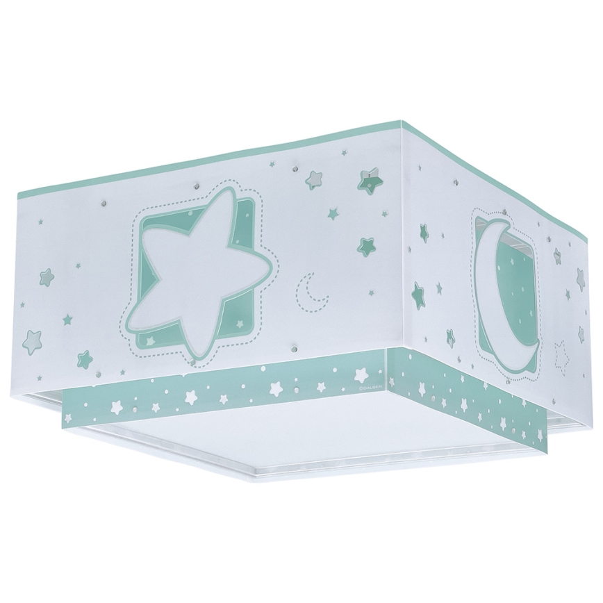 Dalber 63236H - Children's ceiling light MOONLIGHT 2xE27/60W/230V green