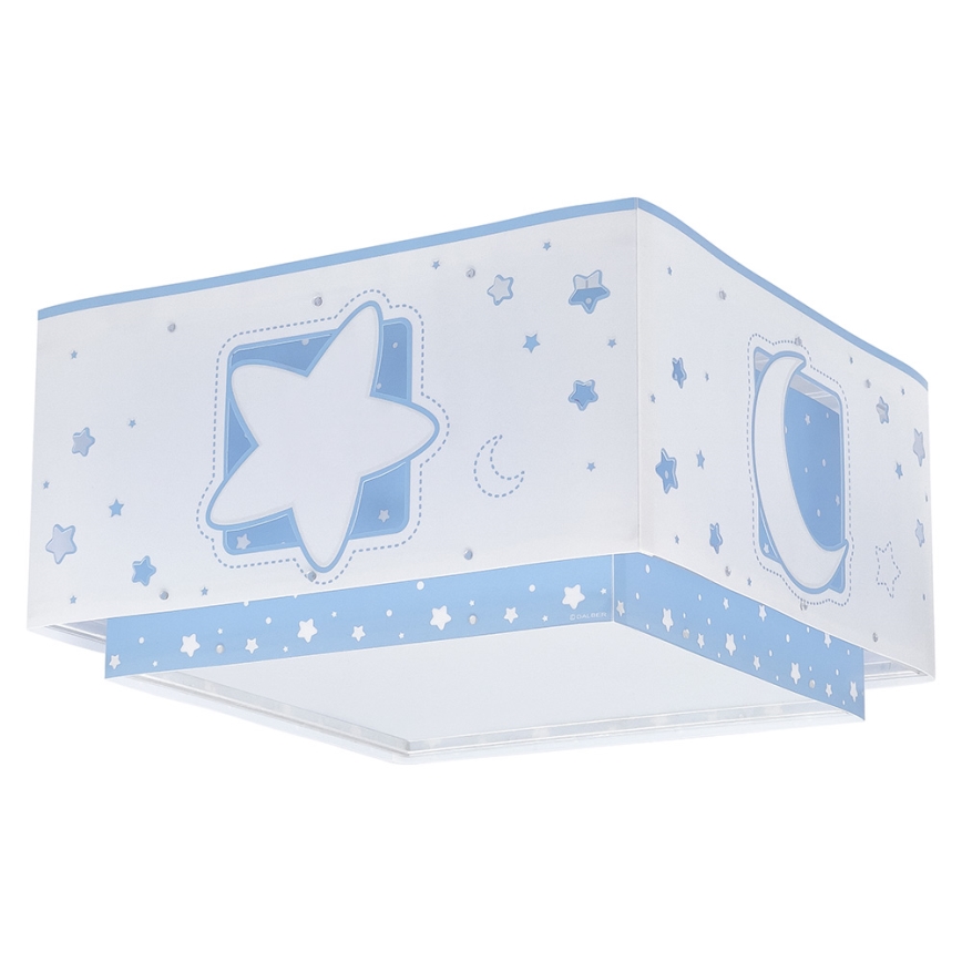 Dalber 63236T - Children's ceiling light MOONLIGHT 2xE27/60W/230V blue