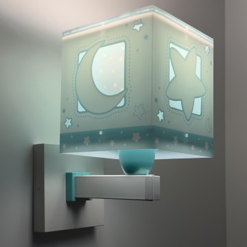 Dalber 63239H - Children's wall light MOONLIGHT 1xE27/15W/230V green