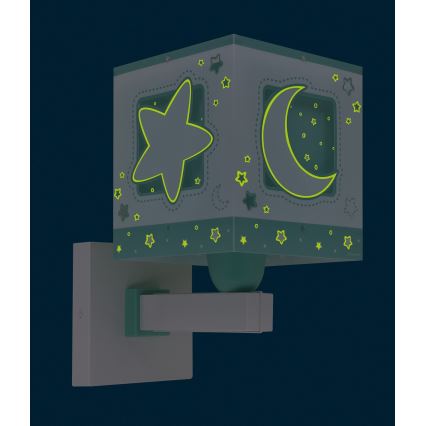 Dalber 63239H - Children's wall light MOONLIGHT 1xE27/15W/230V green