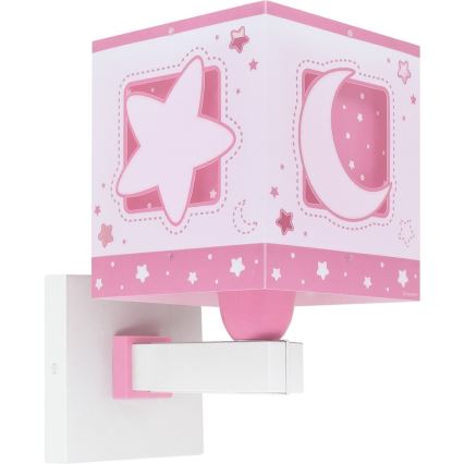 Dalber 63239S - Children's wall light MOONLIGHT 1xE27/15W/230V pink