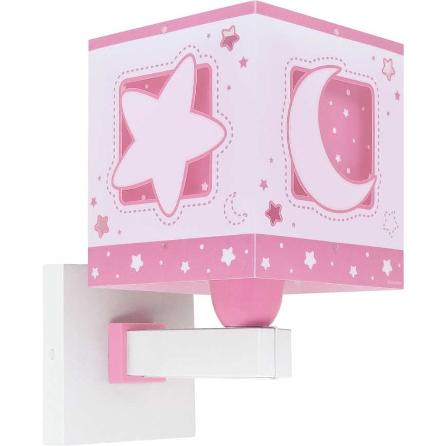Dalber 63239S - Children's wall light MOONLIGHT 1xE27/15W/230V pink