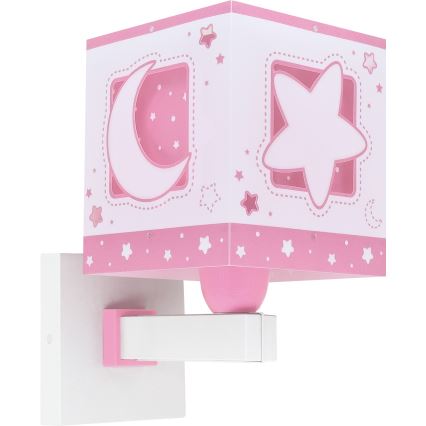 Dalber 63239S - Children's wall light MOONLIGHT 1xE27/15W/230V pink