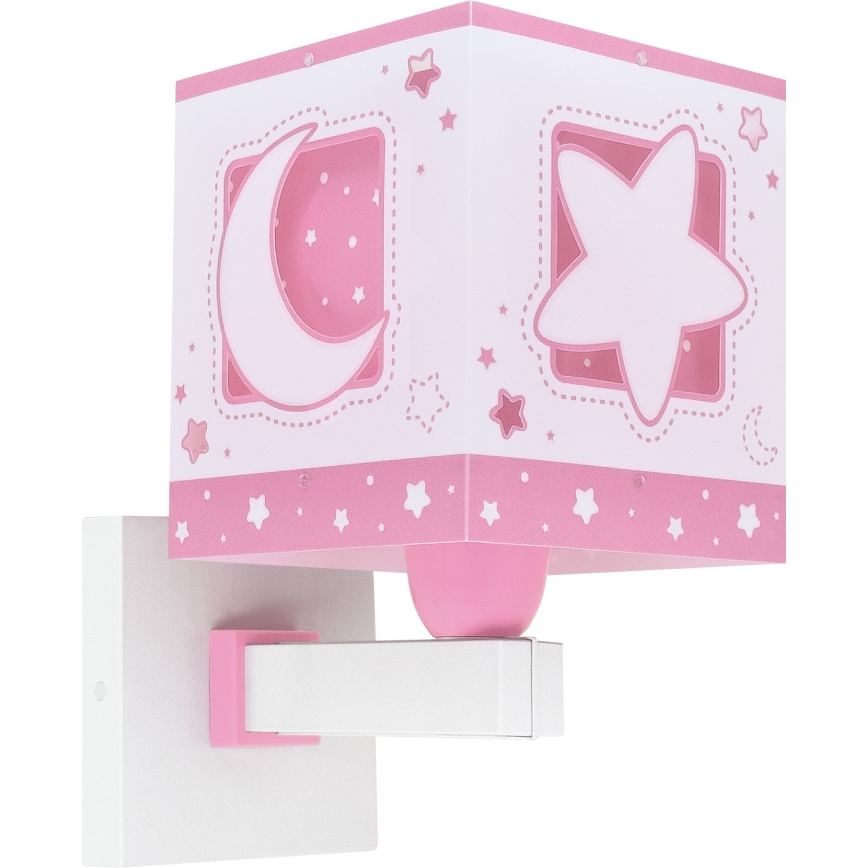 Dalber 63239S - Children's wall light MOONLIGHT 1xE27/15W/230V pink