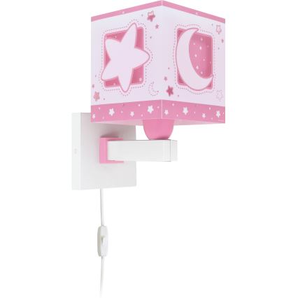 Dalber 63239S - Children's wall light MOONLIGHT 1xE27/15W/230V pink