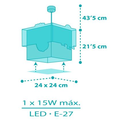 Dalber 63312 - Children's chandelier HAPPY JUNGLE 1xE27/15W/230V