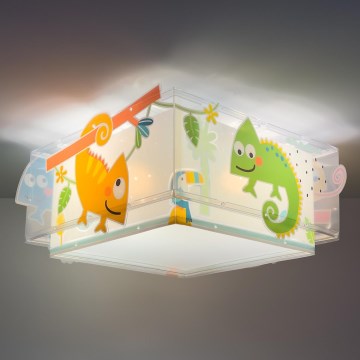 Dalber 63316 - Children's ceiling light HAPPY JUNGLE 2xE27/15W/230V