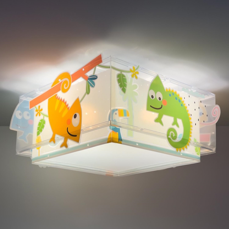 Dalber 63316 - Children's ceiling light HAPPY JUNGLE 2xE27/15W/230V