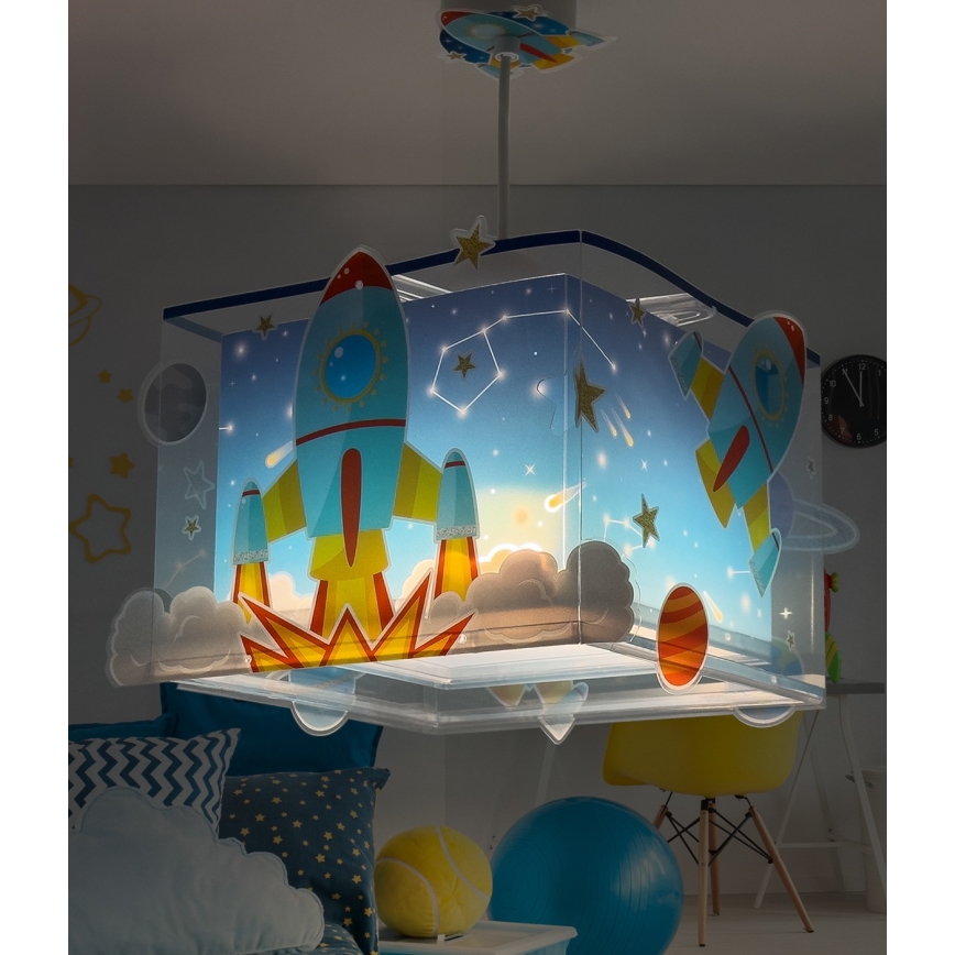 Dalber 63352 - Children's chandelier ROCKET 1xE27/15W/230V