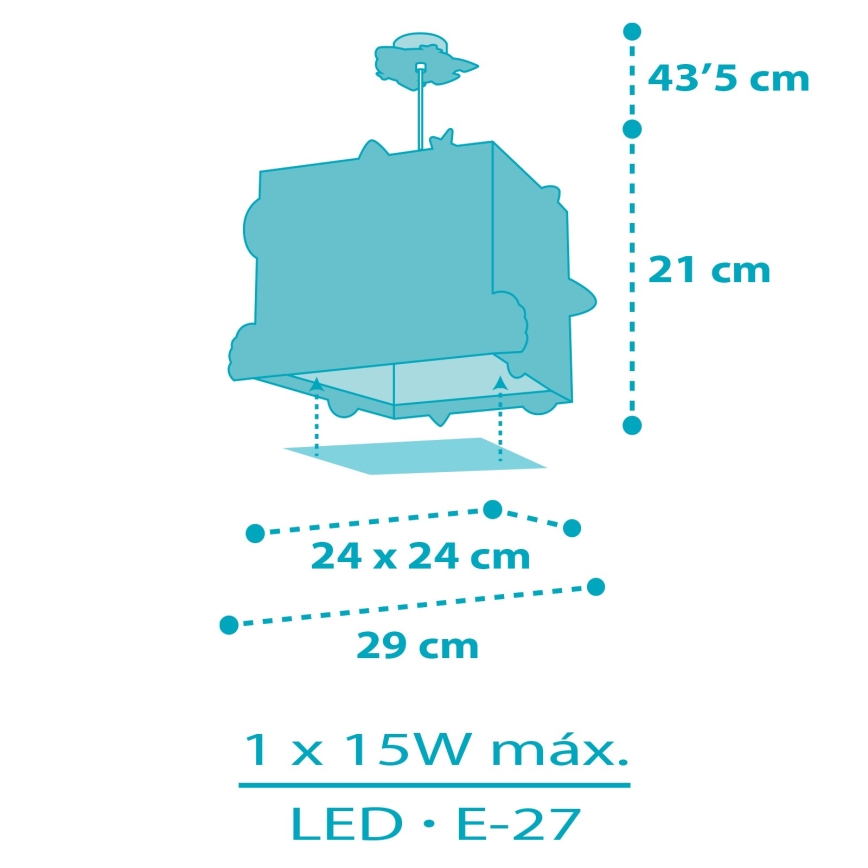 Dalber 63352 - Children's chandelier ROCKET 1xE27/15W/230V