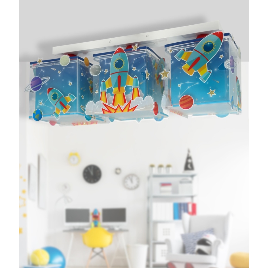 Dalber 63353 - Children's ceiling light ROCKET 3xE27/15W/230V