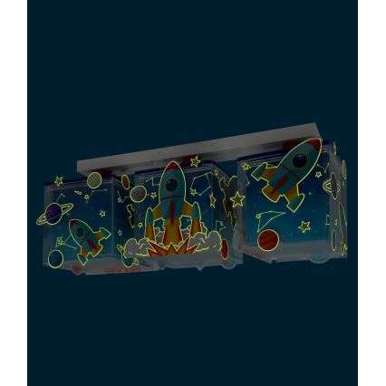 Dalber 63353 - Children's ceiling light ROCKET 3xE27/15W/230V