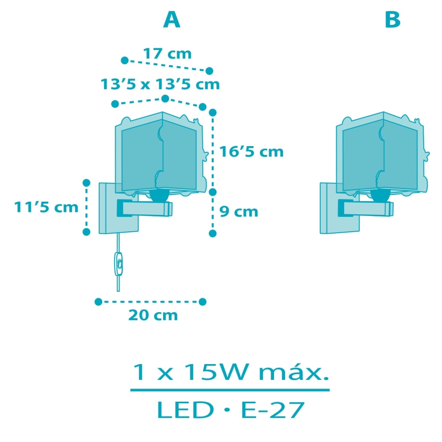 Dalber 63359 - Children's wall light ROCKET 1xE27/15W/230V