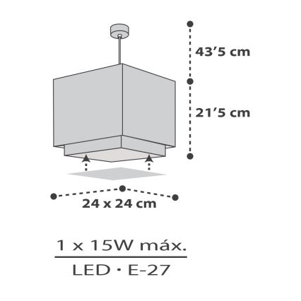 Dalber 63372 - Children's chandelier LITTLE PIXEL 1xE27/15W/230V