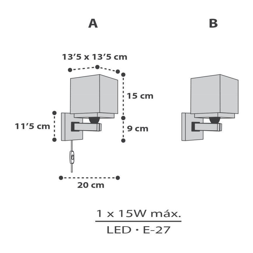 Dalber 63379 - Children's wall light LITTLE PIXEL 1xE27/15W/230V