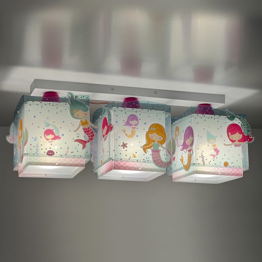 Dalber 63443 - Children's ceiling light MERMAIDS 3xE27/60W/230V