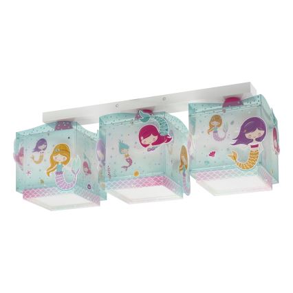 Dalber 63443 - Children's ceiling light MERMAIDS 3xE27/60W/230V