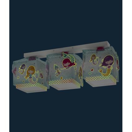 Dalber 63443 - Children's ceiling light MERMAIDS 3xE27/60W/230V